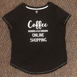 Secret Treasures Coffee and Online Shopping Pajama Top / Shirt (Small)